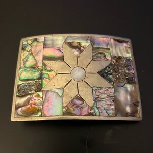 Abalone Shell Belt Buckle with Star Design